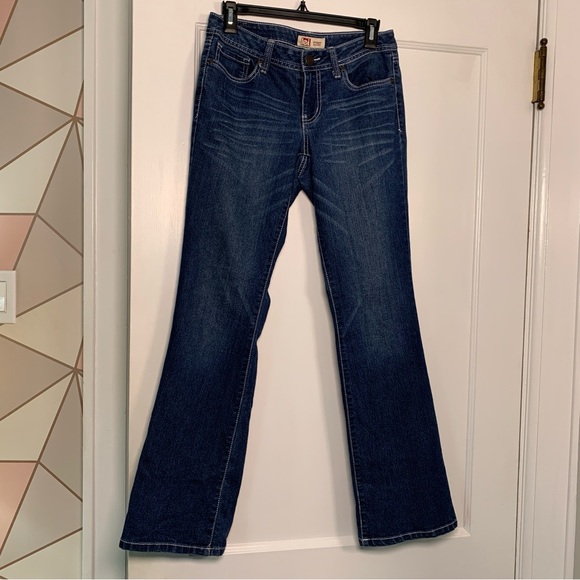 Lei Bridget Curvy Boot Cut Jeans Cowgirl Embroidered Pocket Western Low Rise - Picture 8 of 10